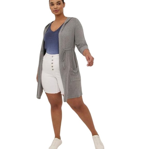 Torrid Super Soft Anorak Hooded Cinch Waist in Dark Gray size 3 - Picture 1 of 4